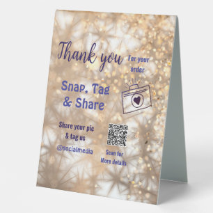 Snap tag share social media q r code glitter gold