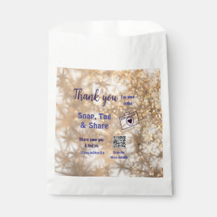 Snap tag share social media q r code glitter gold favour bags