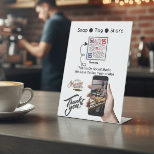 Snap Tag Share Social Media QR Code Pedestal Sign