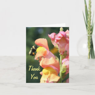 Snapdragon And Bee Floral Thank You Card