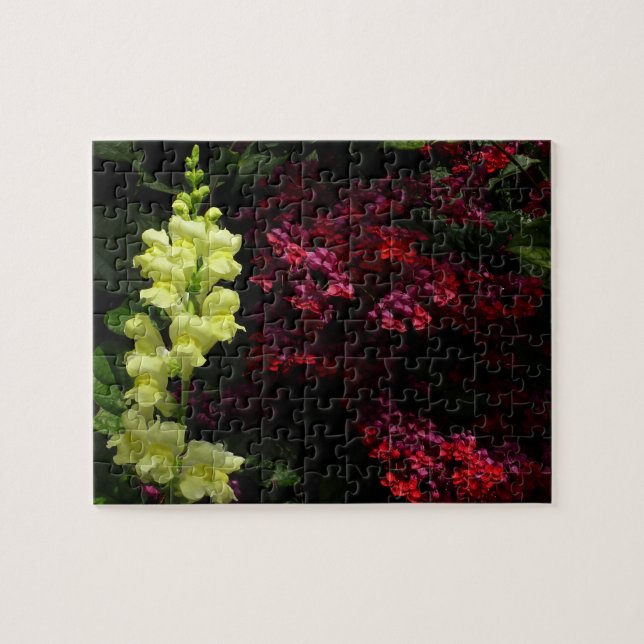 Snapdragon and Pagoda Flowers Colourful Floral Jigsaw Puzzle (Horizontal)
