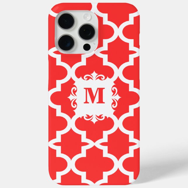 Snapdragon Coral Moroccan Tile Personalised iPhone Case-Mate iPhone Case (Back)