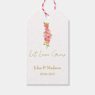 Snapdragon Let love grow wedding seed Gift Tags