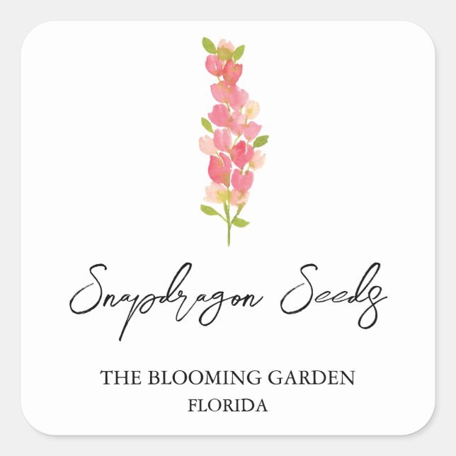 Snapdragon Seeds label (Front)