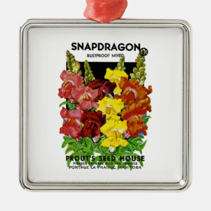 Snapdragon Vintage Seed Packet Metal Tree Decoration