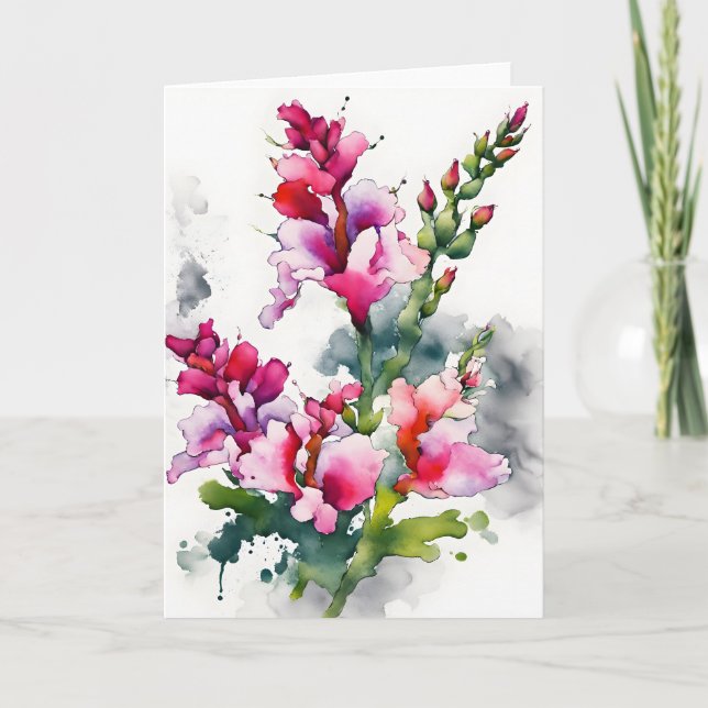 Snapdragon - Watercolor flowers Card (Front)