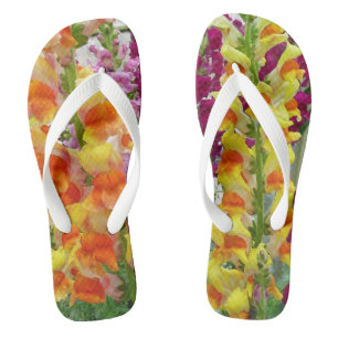 Snapdragons Colourful Floral Flip Flops