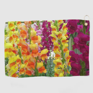 Snapdragons Colourful Floral Golf Towel