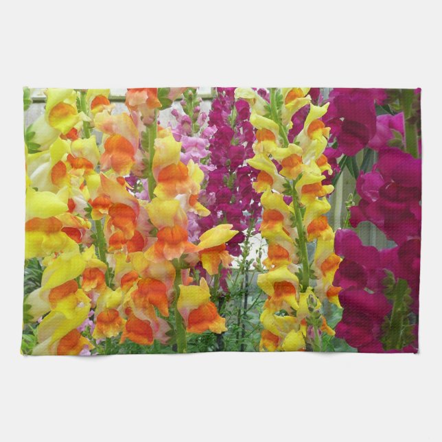 Snapdragons Colourful Floral Tea Towel (Horizontal)