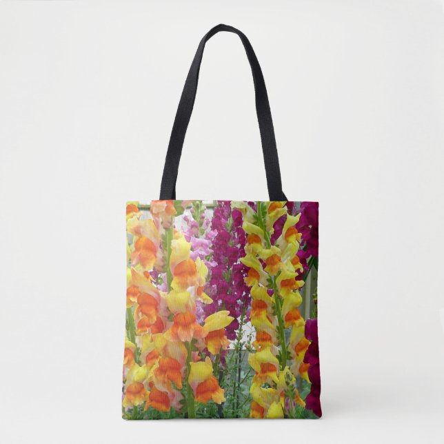 Snapdragons Colourful Floral Tote Bag (Front)