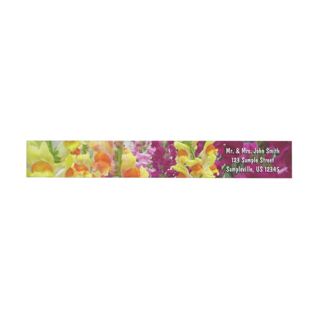 Snapdragons Colourful Floral Wrap Around Label (Individual)