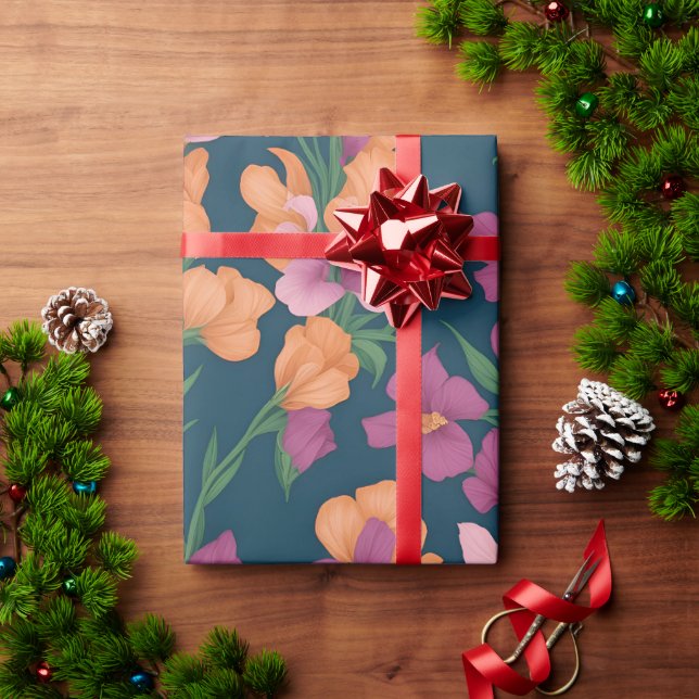 Snapdragons Rainbow Colourful Personalised Pattern Wrapping Paper (Holiday Gift)