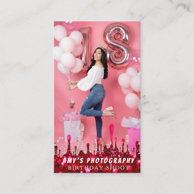 Snapping Special Moments Birthday Photographer Business Card (Front)