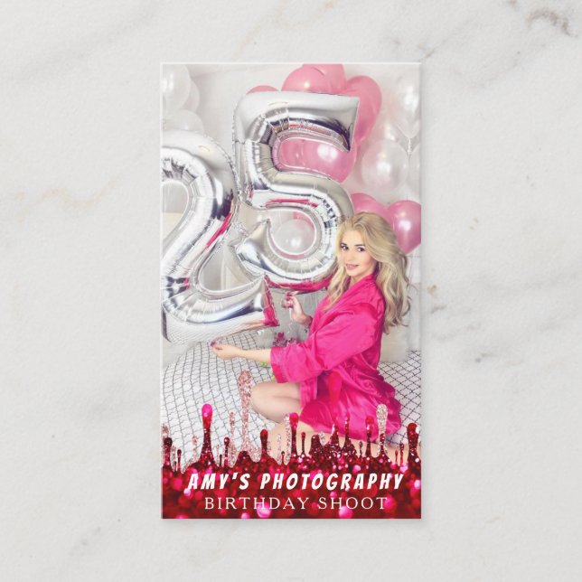 Snapping Special Moments Birthday Photographer Business Card (Front)