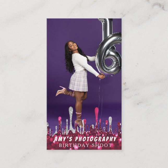 Snapping Special Moments Birthday Photographer Business Card (Front)