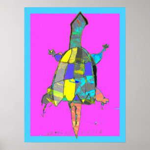Snapping Turtle Abstract Art Poster