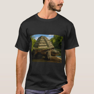 Snappingurtle with Pyramid of the Niches Shell fri T-Shirt