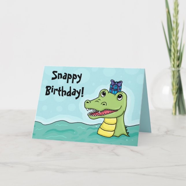 Snappy Birthday Crocodile card (Front)