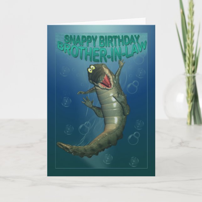 Snappy Birthday Happy Crocodile Underwater View Card (Front)