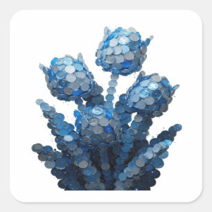 Snappy Blue Abstract Sticker Print