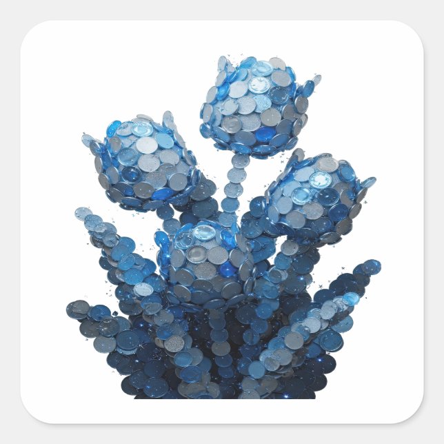 Snappy Blue Abstract Sticker Print (Front)