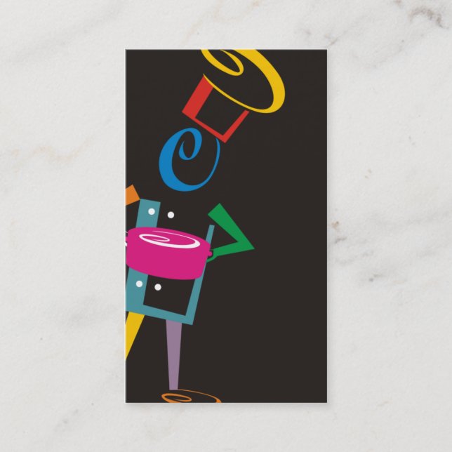 snappy chef retro colour business card (Front)