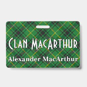 Snappy Clan Arthur MacArthur Tartan ID Badge
