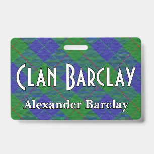 Snappy Clan Barclay Hunting Tartan ID Badge