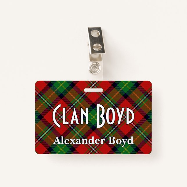 Snappy Clan Boyd Tartan ID Badge (Front with Clip)