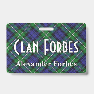 Snappy Clan Forbes Tartan ID Badge