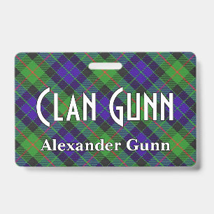 Snappy Clan Gunn Tartan ID Badge