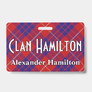 Snappy Clan Hamilton Tartan ID Badge