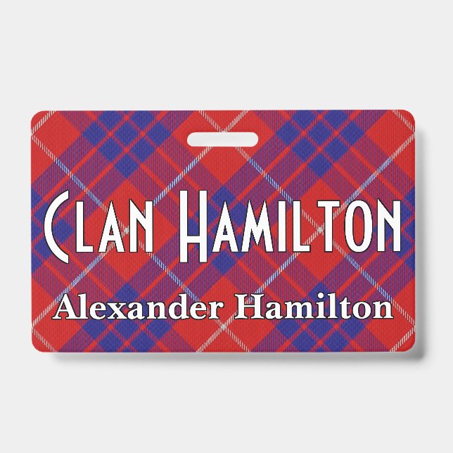 Snappy Clan Hamilton Tartan ID Badge (Front)