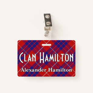 Snappy Clan Hamilton Tartan ID Badge