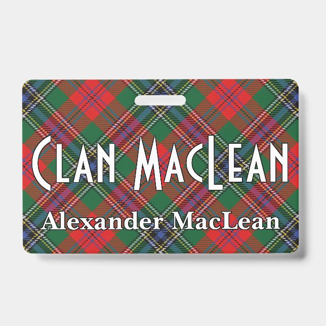 Snappy Clan MacLean Red Tartan ID Badge (Front)
