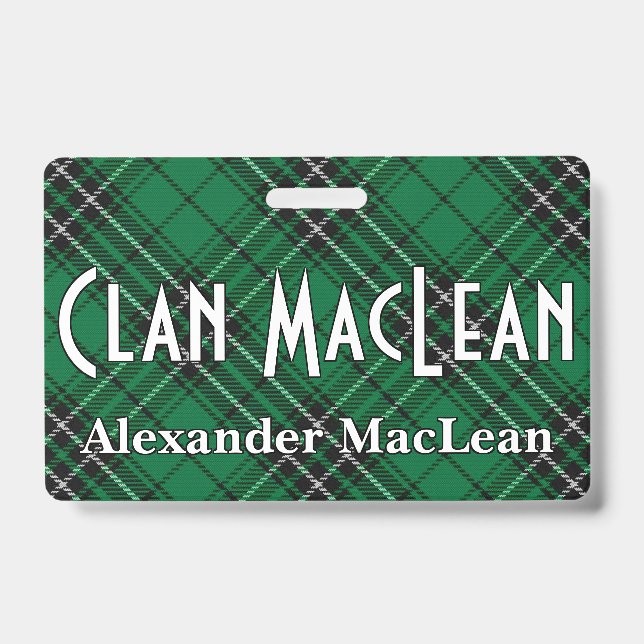 Snappy Clan MacLean Tartan ID Badge (Front)