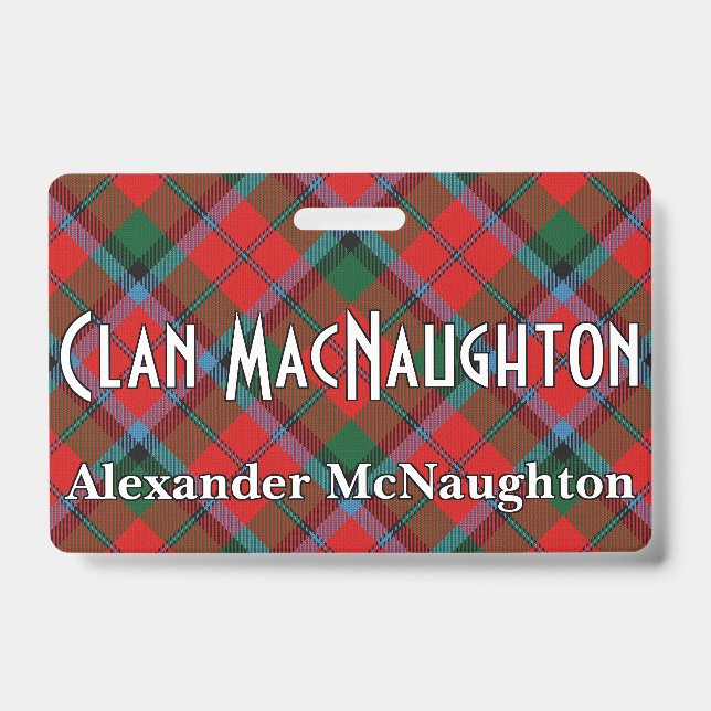Snappy Clan MacNaughton MacNachtan Tartan ID Badge (Front)