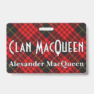Snappy Clan MacQueen Tartan ID Badge