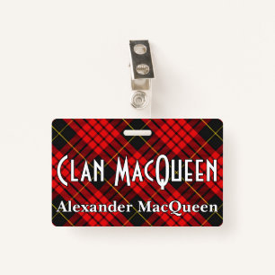 Snappy Clan MacQueen Tartan ID Badge