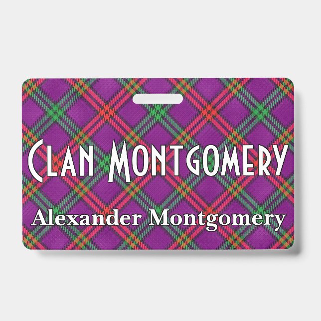 Snappy Clan Montgomery Tartan ID Badge (Front)