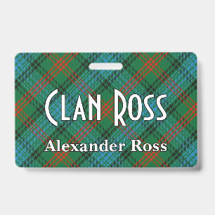Snappy Clan Ross Tartan ID Badge