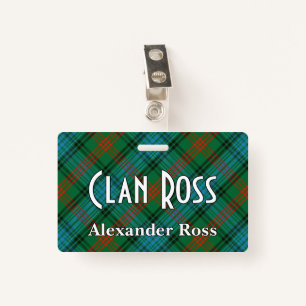 Snappy Clan Ross Tartan ID Badge