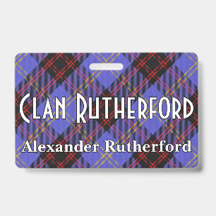 Snappy Clan Rutherford Tartan ID Badge