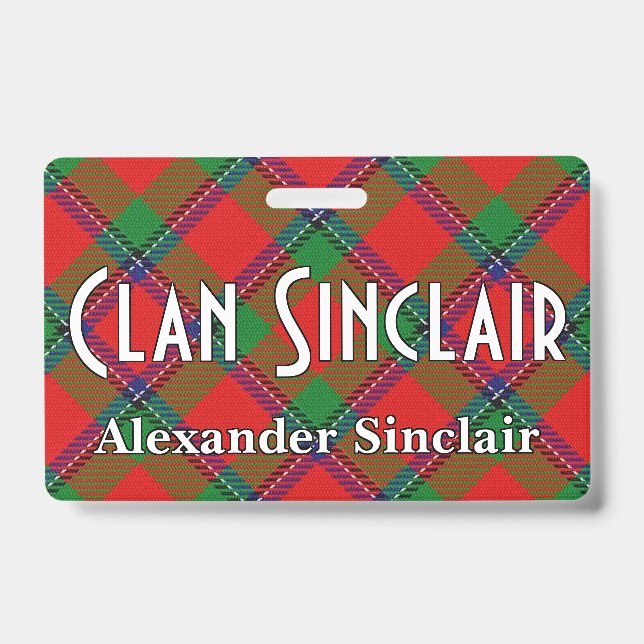 Snappy Clan Sinclair Tartan ID Badge (Front)