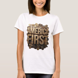 Snappy Gold AMERICA FIRST Design T-Shirt