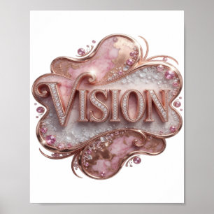 Snappy Gold VISION 3D Text Art Poster