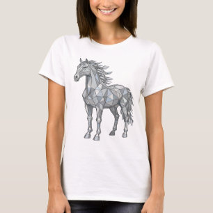 Snappy Grey LOW POLY HORSE Print T-Shirt
