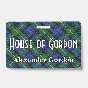 Snappy House of Gordon Tartan ID Badge