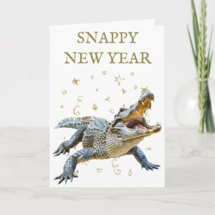 Snappy New Year Funny Crocodile  Card