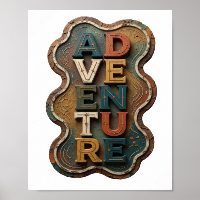Snappy Orange ADVENTURE Statement Design Poster (Front)